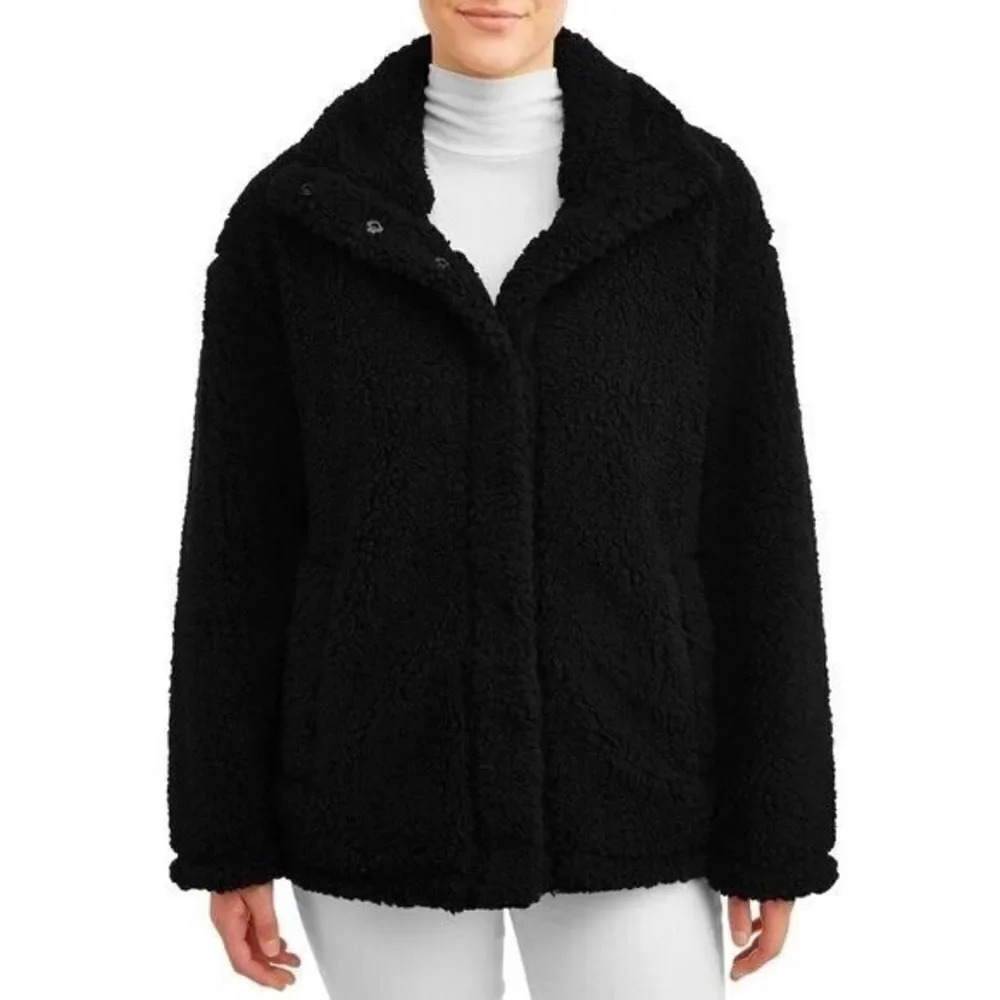 Climate Concepts Black Sherpa Teddy Jacket L
